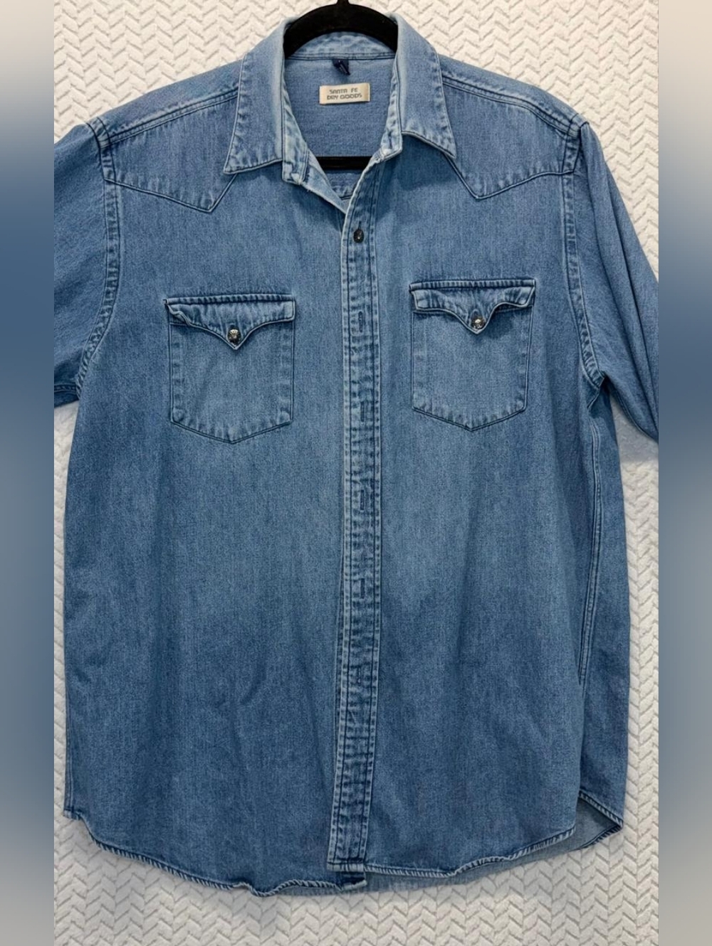 RARE Santa Fe Dry Goods Women Denim Western Shirt sz Large Made In HONG KONG EUC - Picture 2 of 14